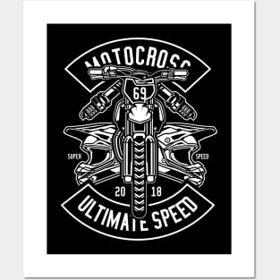 Classic Motocross Dirt Bike Racer Posters and Art